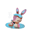 pink bunny＆blue bear（個別スタンプ：15）