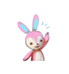 pink bunny＆blue bear（個別スタンプ：38）