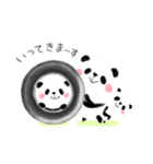 日常会話♪クレヨンで描いたふわふわパンダ（個別スタンプ：1）