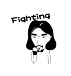 ひげの少女を残します（個別スタンプ：1）