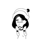 ひげの少女を残します（個別スタンプ：6）