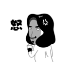 ひげの少女を残します（個別スタンプ：13）
