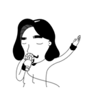 ひげの少女を残します（個別スタンプ：21）