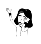 ひげの少女を残します（個別スタンプ：35）