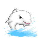 マツゲの白イルカ（個別スタンプ：35）