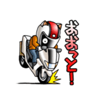 猫耳ライダース2 スクーター（日本語版）（個別スタンプ：4）