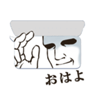 シンプル顔スタンプ（個別スタンプ：3）