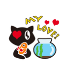 Loving Cat and Fish Story（個別スタンプ：21）