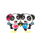 キュートなパンダのバレンタインカップル（個別スタンプ：2）