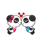 キュートなパンダのバレンタインカップル（個別スタンプ：8）