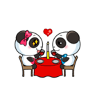 キュートなパンダのバレンタインカップル（個別スタンプ：13）