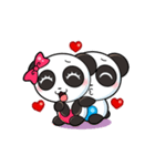 キュートなパンダのバレンタインカップル（個別スタンプ：15）