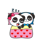 キュートなパンダのバレンタインカップル（個別スタンプ：17）