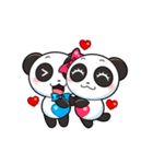 キュートなパンダのバレンタインカップル（個別スタンプ：21）
