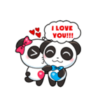 キュートなパンダのバレンタインカップル（個別スタンプ：26）
