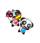 キュートなパンダのバレンタインカップル（個別スタンプ：28）