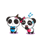 キュートなパンダのバレンタインカップル（個別スタンプ：33）