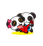 キュートなパンダのバレンタインカップル（個別スタンプ：35）