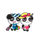 キュートなパンダのバレンタインカップル（個別スタンプ：36）