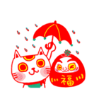 Money blessing-maneki neko ＆ daruma（個別スタンプ：28）