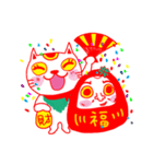 Money blessing-maneki neko ＆ daruma（個別スタンプ：36）