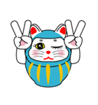 招き猫とダルマが合体した「モモちゃん」（個別スタンプ：5）