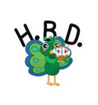 緑の孔雀（個別スタンプ：32）