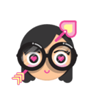 Cute girl with black glasses（個別スタンプ：2）