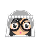 Cute girl with black glasses（個別スタンプ：7）