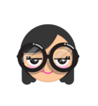 Cute girl with black glasses（個別スタンプ：36）