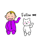 The Baby and white cat（個別スタンプ：3）