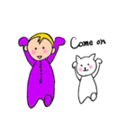 The Baby and white cat（個別スタンプ：4）