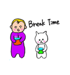 The Baby and white cat（個別スタンプ：14）