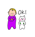 The Baby and white cat（個別スタンプ：36）