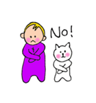 The Baby and white cat（個別スタンプ：37）