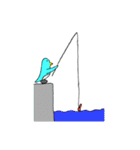 幸せの青いペンギンスタンプ(手描き)（個別スタンプ：26）