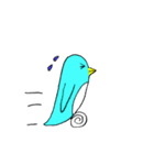幸せの青いペンギンスタンプ(手描き)（個別スタンプ：30）