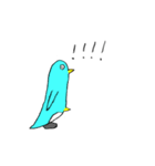 幸せの青いペンギンスタンプ(手描き)（個別スタンプ：37）