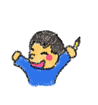 クレヨンで描いた子供たち（個別スタンプ：10）