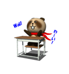 赤いスカーフのタヌの学校編。（個別スタンプ：8）
