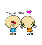 仲良し姉妹とワンちゃん（個別スタンプ：4）