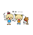 仲良し姉妹とワンちゃん（個別スタンプ：25）