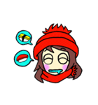 赤いニット帽をかぶった女の子（個別スタンプ：35）