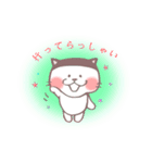 ハチワレねこ・ぱっつん前髪・個性眉毛猫（個別スタンプ：4）