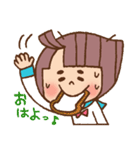 まゆげ娘ちゃん（個別スタンプ：3）
