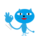 ブルーなネコ（個別スタンプ：3）