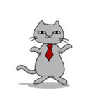 マイペース灰色猫【にくにくシリーズ】（個別スタンプ：1）
