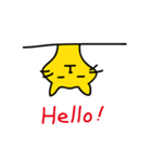 黄色ネコと桃色ウサギ（個別スタンプ：9）