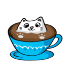 A cup of coffee with a cat（個別スタンプ：4）