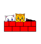 3匹のこねこ 1（文字なし)シロ・トラ・クロ（個別スタンプ：38）